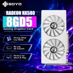 Soyo Amd Radeon Rx580 8G Ddr5 Graphics Card 6Pin 256Bit 1 | PricZone SOYO Radeon RX580 8GB D5 graphics card advertised with dual fans and PCIe connector promoting gaming performance | PricZone