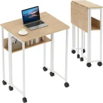 SpaceSaving Computer Desk with Storage Shelf and Wheels 2 | PricZone Space Saving Computer Desk with Storage Shelf and Wheels 2 | PricZone