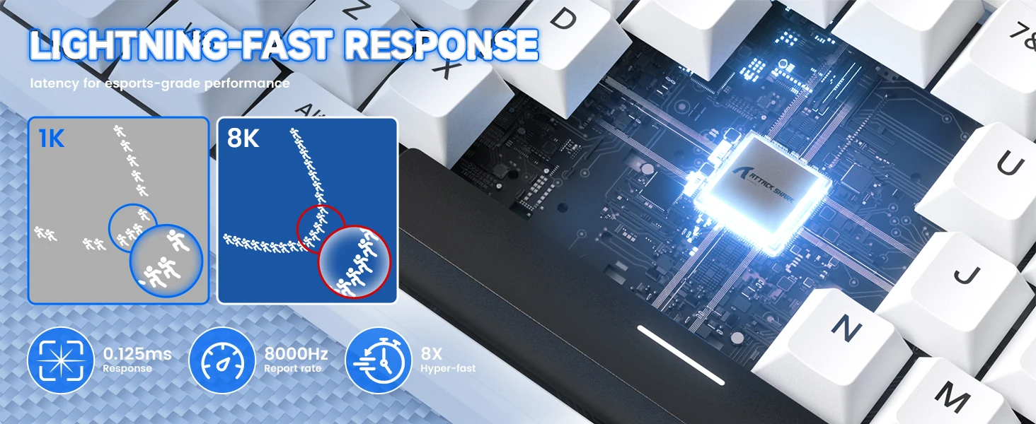 Attack Shark X65 He 65% Wired Gaming Keyboard with 8000Hz 16