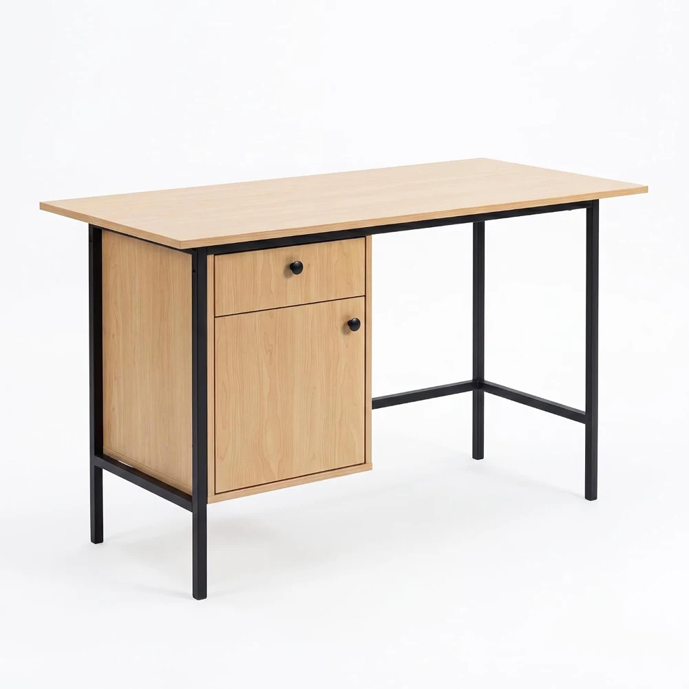 Compact Natural Oak Computer Desk with Storage 6 | PricZone Compact Natural Oak Computer Desk with Storage 6 | PricZone