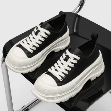 Leather Casual Height Increasing Thick Soled Sneakers 1 | PricZone