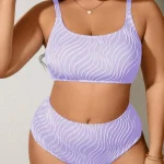 Plus Size Women Wavy Print High Waist Bikini Set Summer 5 | PricZone Plus Size Women Wavy Print High Waist Bikini Set Summer 5 | PricZone