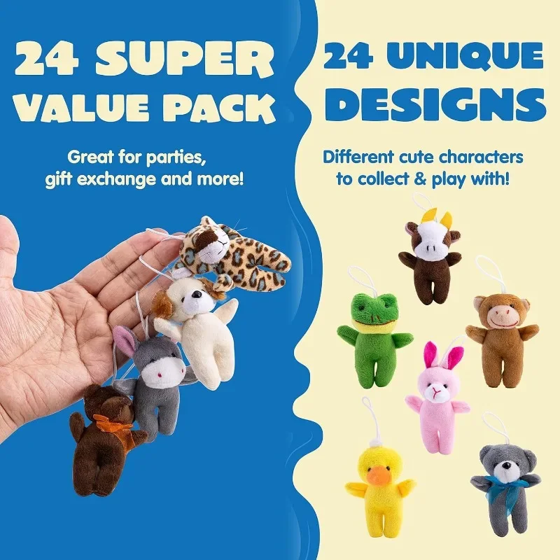 Pcs Mini Animal Plush Party Favors with Keychain Hoop 5 | PricZone Pcs Mini Animal Plush Party Favors with Keychain Hoop 5 | PricZone