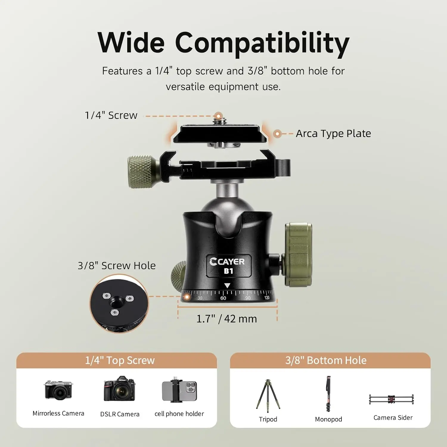 Travel Camera Tripod with Ball Head Compact Carbon Fiber 8