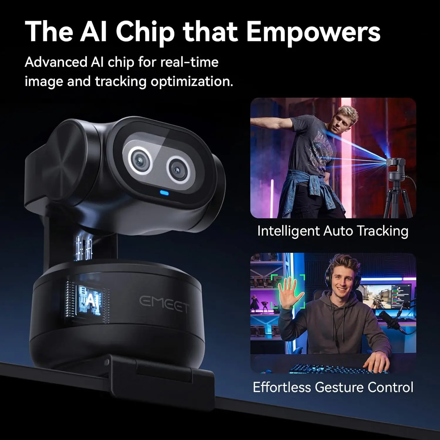 Dual-Camera AI PTZ 2K Webcam with Auto-Tracking and Gesture 9
