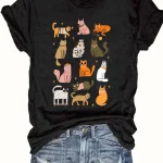 Plus Size Cute Cats Print Tank Top 6 | PricZone