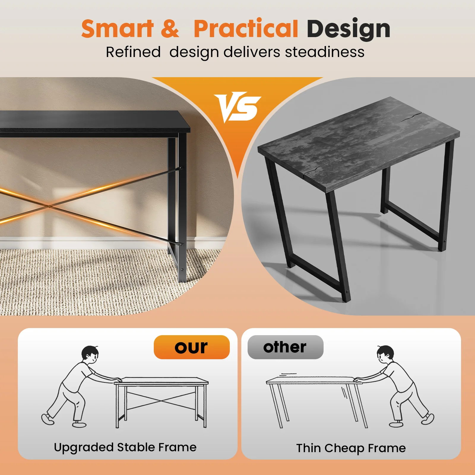 Standing Office Computer Desk Sturdy Metal Frame 4 | PricZone Standing Office Computer Desk Sturdy Metal Frame 4 | PricZone