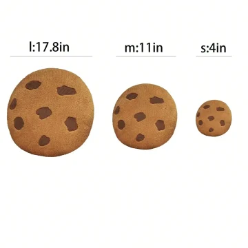 1Pc Chocolate Chip Cookie Shaped Pillow Cute Plush Style 2