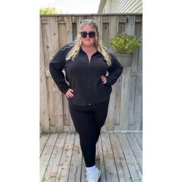 Cootry Plus Size Fleece Jacket Women Lightweight Zip Up 2