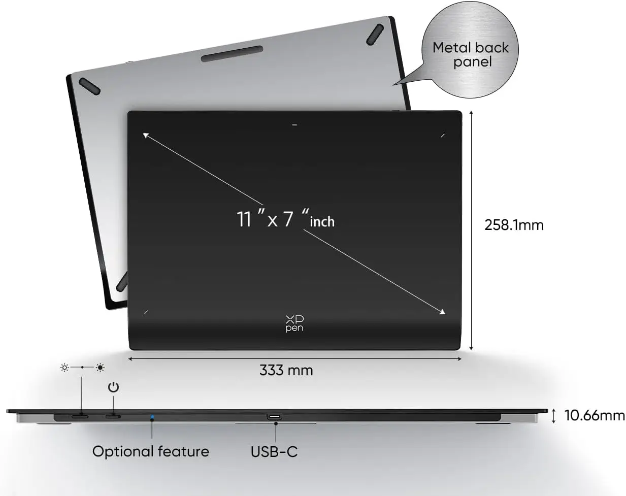 Inch Wireless Drawing Tablet with X3 Pro Stylus and Key Dial 12