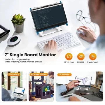 Inch Raspberry Pi Monitor 1024X600 HD IPS Touchscreen 2