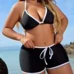 Plus Size Women Halter Triangle Bikini Set Beach Swimwear 3 | PricZone
