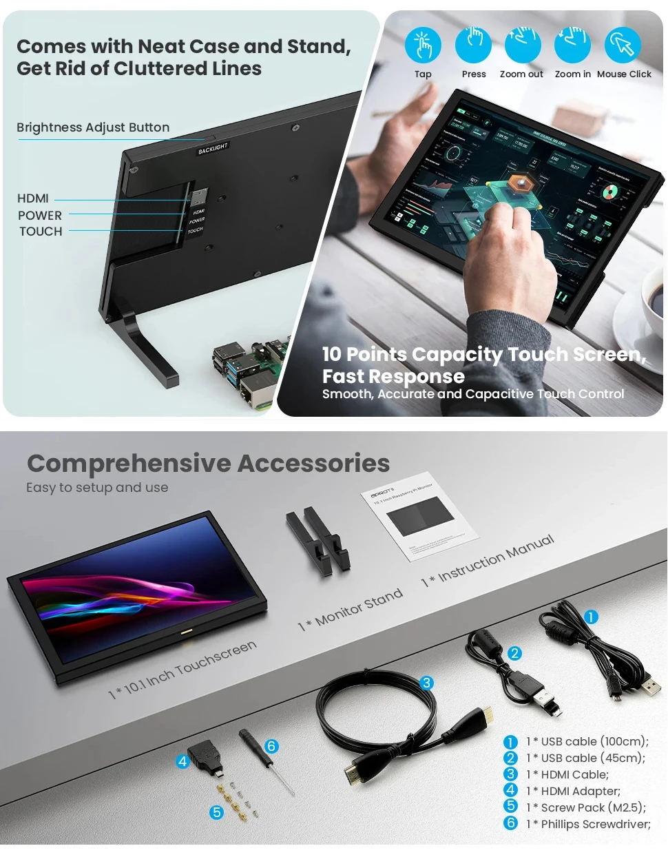 Eyoyo 10 Inch HDMI Monitor with Capacitive Touchscreen 8 | PricZone Eyoyo 10 Inch HDMI Monitor with Capacitive Touchscreen 8 | PricZone