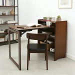Foldable Bamboo Computer Desk with Storage Shelves 4 | PricZone Foldable Bamboo Computer Desk with Storage Shelves 4 | PricZone