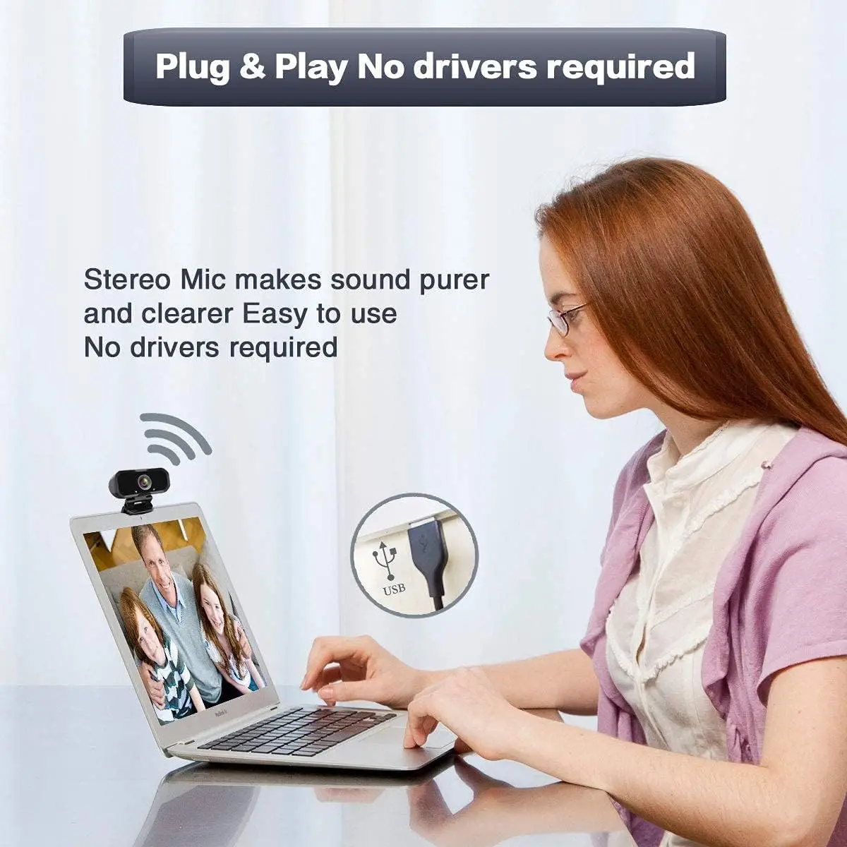 1080P HD Webcam with Microphone Wide Angle Tripod for PC 11
