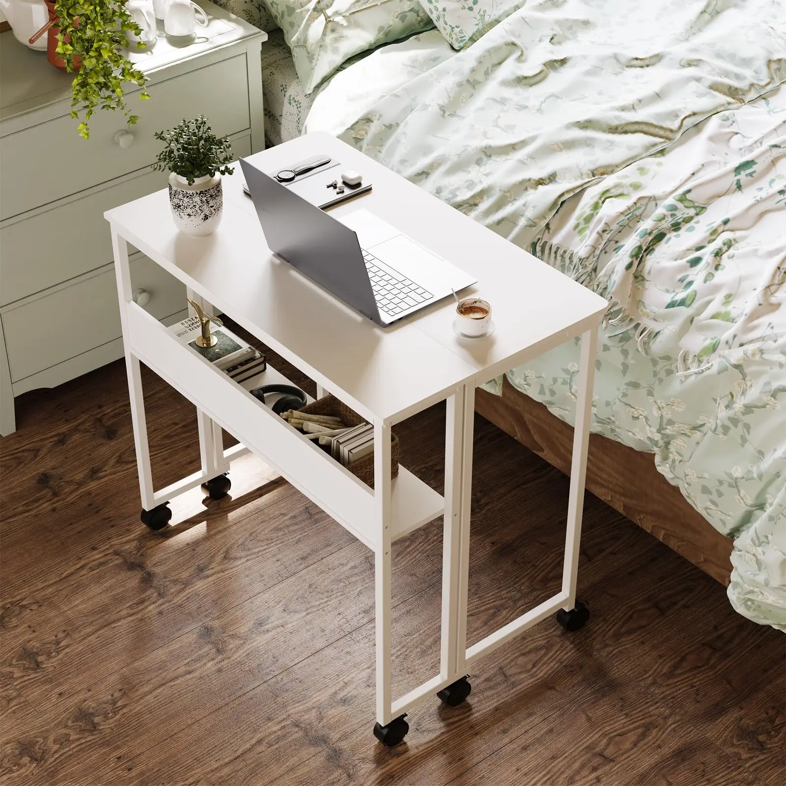 SpaceSaving Computer Desk with Storage Shelf and Wheels 7 | PricZone Space Saving Computer Desk with Storage Shelf and Wheels 7 | PricZone