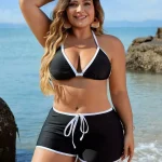 Plus Size Women Halter Triangle Bikini Set Beach Swimwear 1 | PricZone