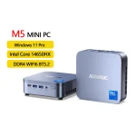 M5 Mini PC with Windows 11 Pro Intel Core 14650HX and DDR4 WiFi6 BT52 shown on a white background to highlight specs | PricZone