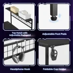 L Gaming Desk with Power Outlets and LED Lights 6 | PricZone