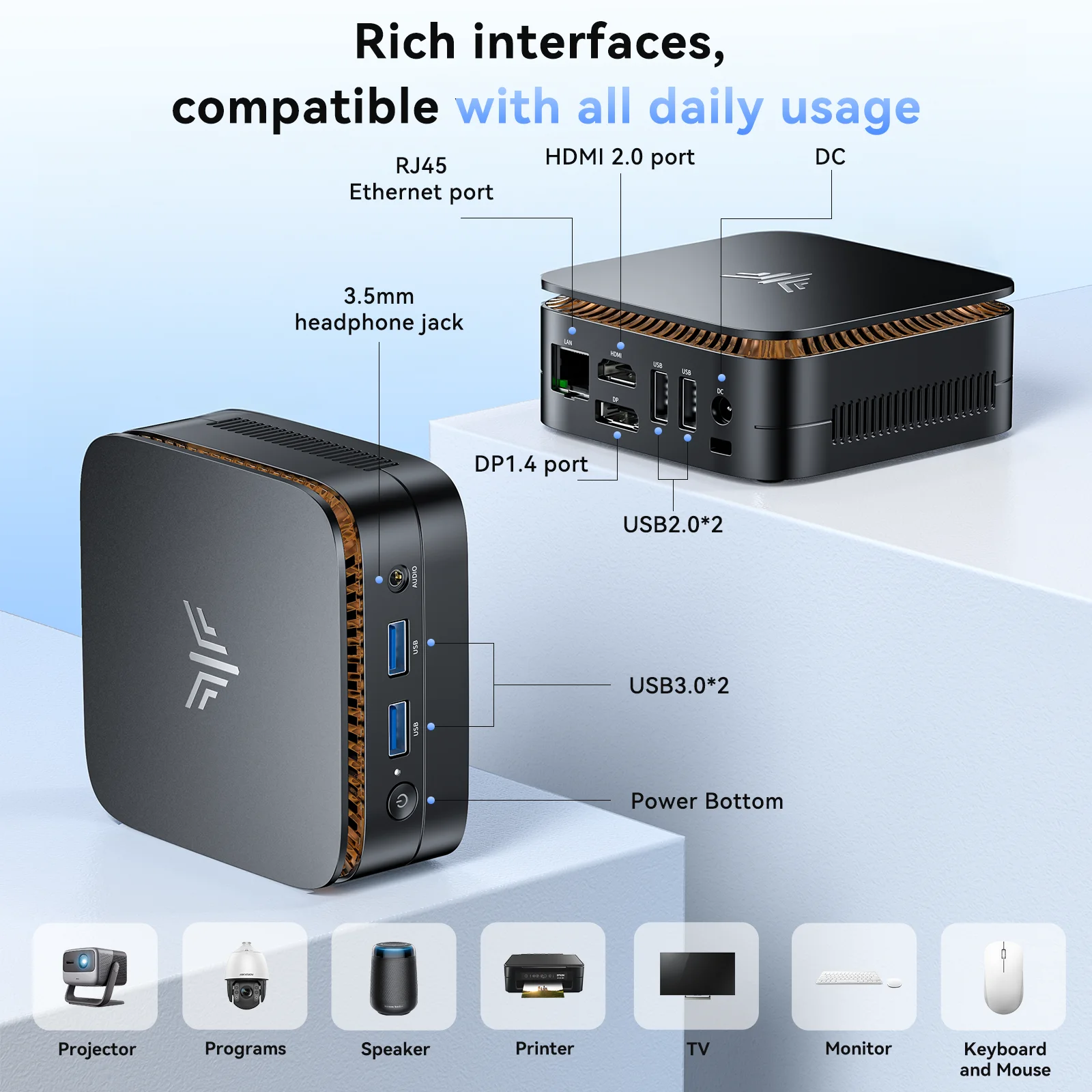 Acemagic E1 Mini PC Amd Ryzen R3 3250U 8G RAM 256Gb Rom 10