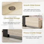 Travertine Reception Desk 63 in x 71 in with Locking Drawers 4 | PricZone Travertine Reception Desk 63 in x 71 in with Locking Drawers 4 | PricZone