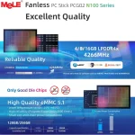 Mele Pcg02 Fanless Mini PC Stick N100 8Gb 128Gb 256Gb 6 | PricZone Mele Pcg02 Fanless Mini PC Stick N100 8Gb 128Gb 256Gb 6 | PricZone
