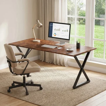 Wooden Computer Desk with Metal Legs for Home Office 2