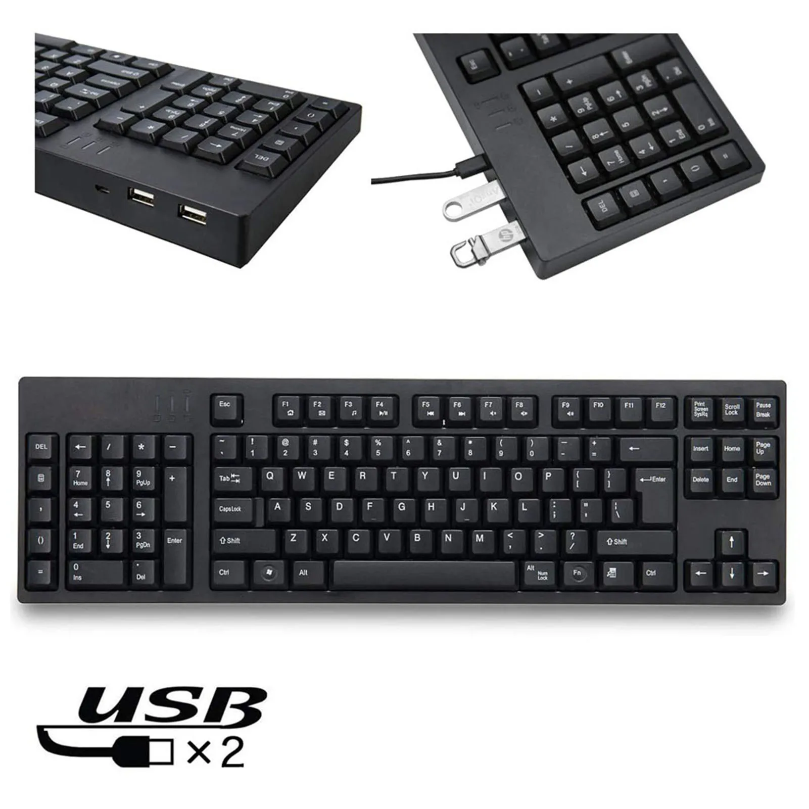 Left Handed Ergonomic Full-Size Dual USB Interface Keyboard 9