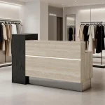Travertine Reception Desk 63 in x 71 in with Locking Drawers 1 | PricZone Travertine Reception Desk 63 in x 71 in with Locking Drawers 1 | PricZone