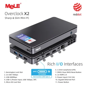 Mele Slim Mini PC N150 Overclock Desktop with 16Gb RAM 1