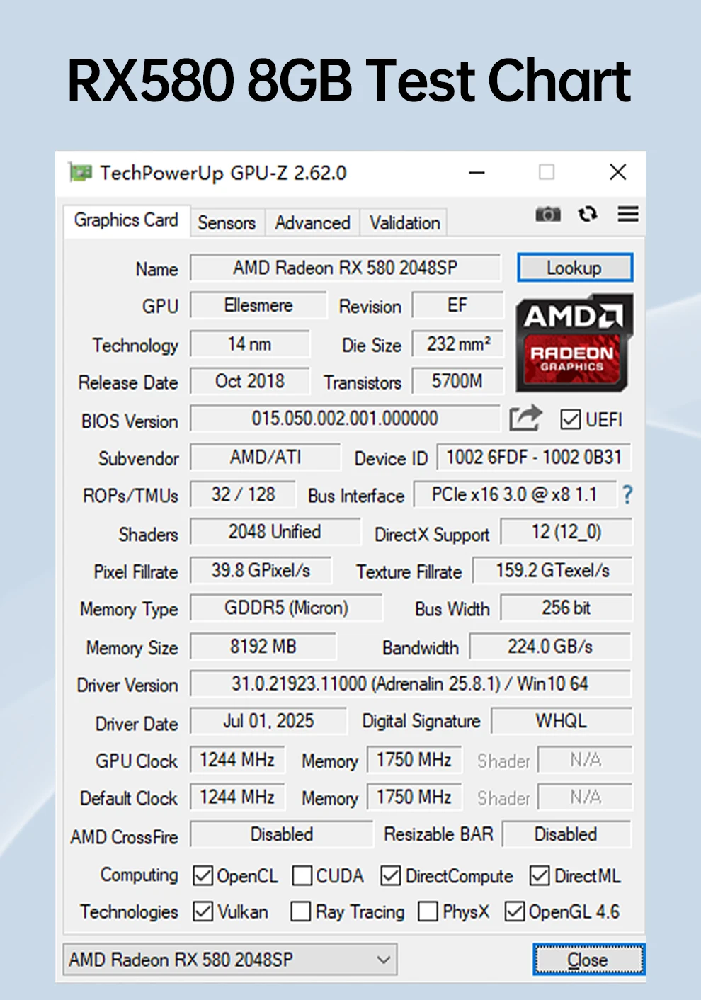 Soyo Amd Radeon Rx580 8G Ddr5 Graphics Card 6Pin 256Bit 11