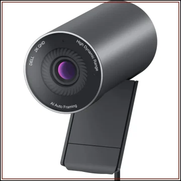 Dell webcam with AI Auto Framing 2K QHD HDR mounted on a tilt adjustable arm | PricZone