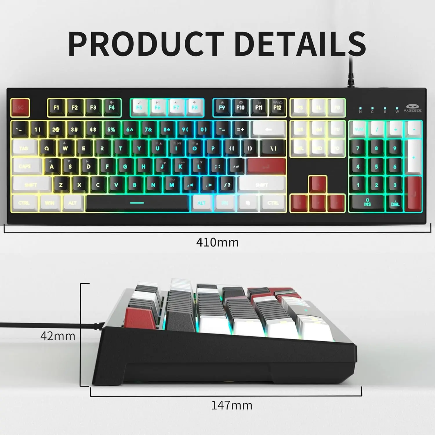 Magegee Creamy K2 Classic Wired RGB Backlit Keyboard 4 | PricZone Magegee Creamy K2 Classic Wired RGB Backlit Keyboard 4 | PricZone