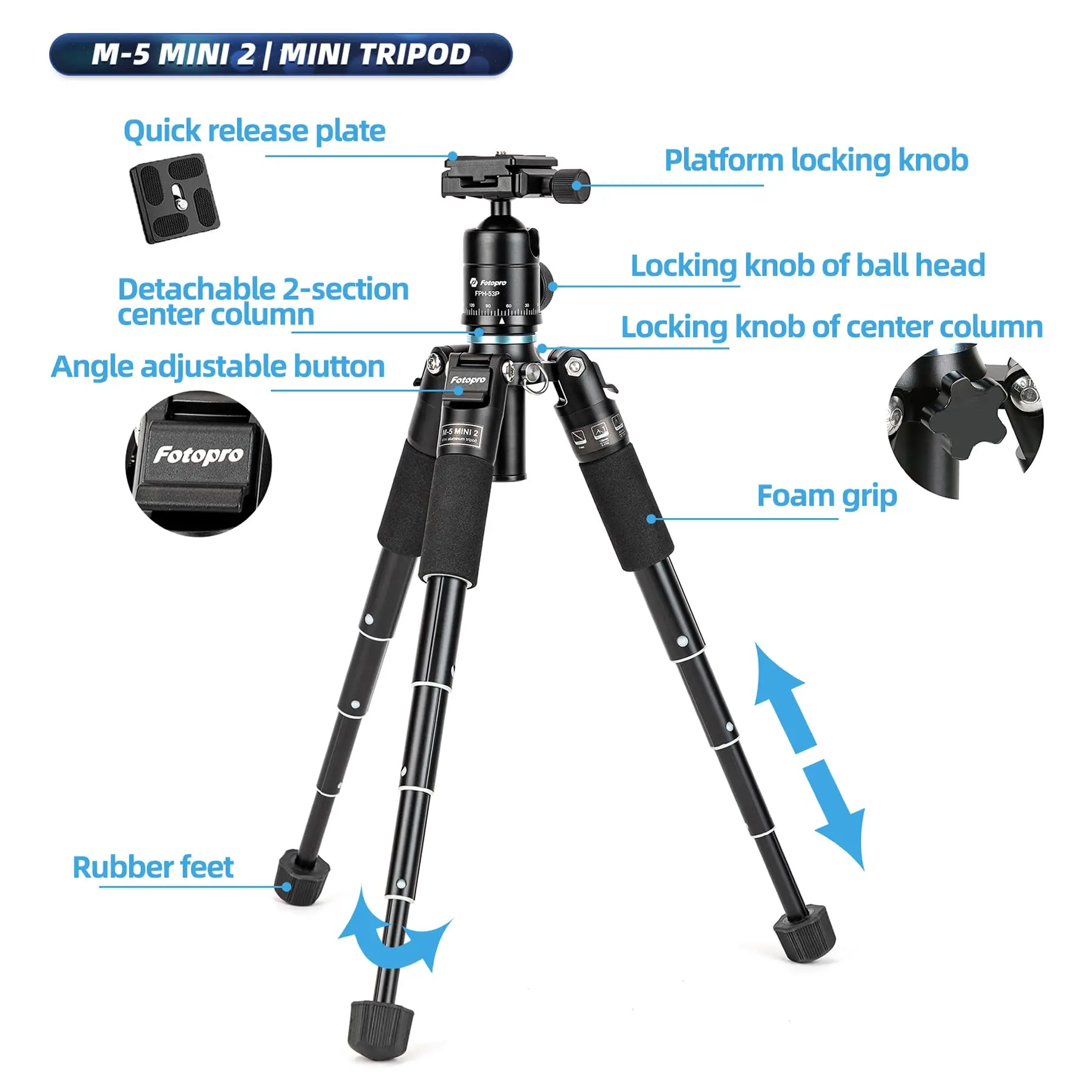 Fotopro Desktop Aluminum Tripod for Small Camera Video 3 | PricZone Fotopro Desktop Aluminum Tripod for Small Camera Video 3 | PricZone