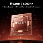 Inch Gaming Laptop with Amd Ryzen 9 6900Hx Processor 1 | PricZone AMD Ryzen 9 6900HX processor chip image with tagline 8 Core Beast 16 Thread Fury Pure Performance advertising the CPUs performance | PricZone