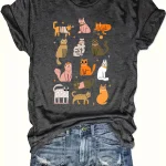 Plus Size Cute Cats Print Tank Top 5 | PricZone