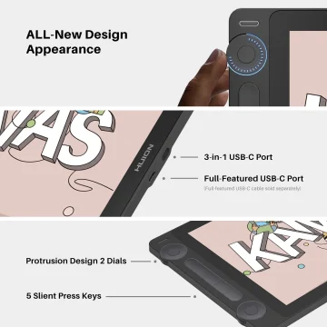 Promotional banner showing a handheld device with a blue-lit circular dial on the right and bold headline 'ALL-New Design Appearance' on a light background.