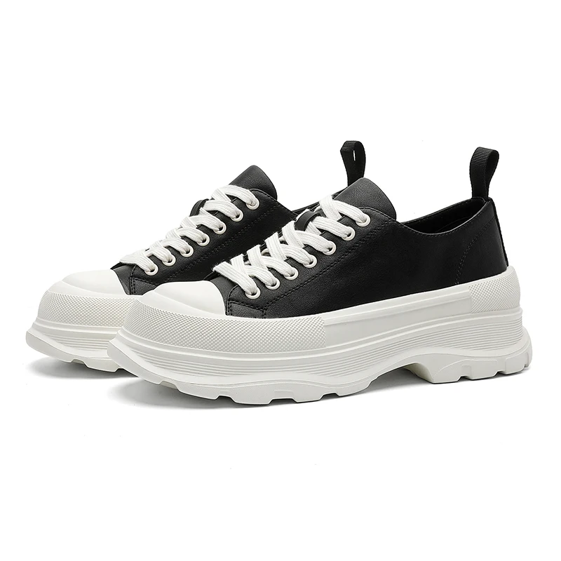 Leather Casual Height Increasing Thick Soled Sneakers 6 | PricZone Leather Casual Height Increasing Thick Soled Sneakers 6 | PricZone