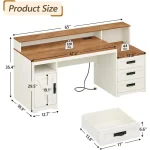 Armhouse Computer Desk with Power Outlets and Storage 2 | PricZone Armhouse Computer Desk with Power Outlets and Storage 2 | PricZone