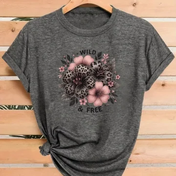 Plus Size Short Sleeve Leopard Print T-Shirt 1