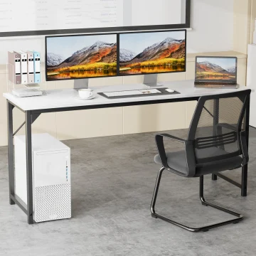 Modern Compact Computer Office Desk with Metal Frame 2