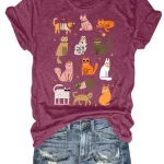 Plus Size Cute Cats Print Tank Top 1 | PricZone