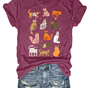 Plus Size Cute Cats Print Tank Top 1