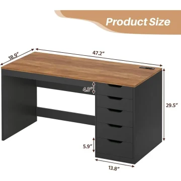 Computer Desk with Storage and Power Outlets 2