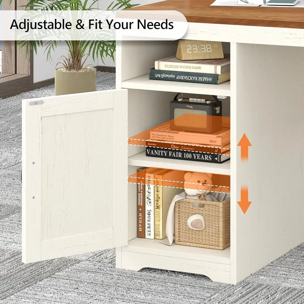 Armhouse Computer Desk with Power Outlets and Storage 6 | PricZone Armhouse Computer Desk with Power Outlets and Storage 6 | PricZone