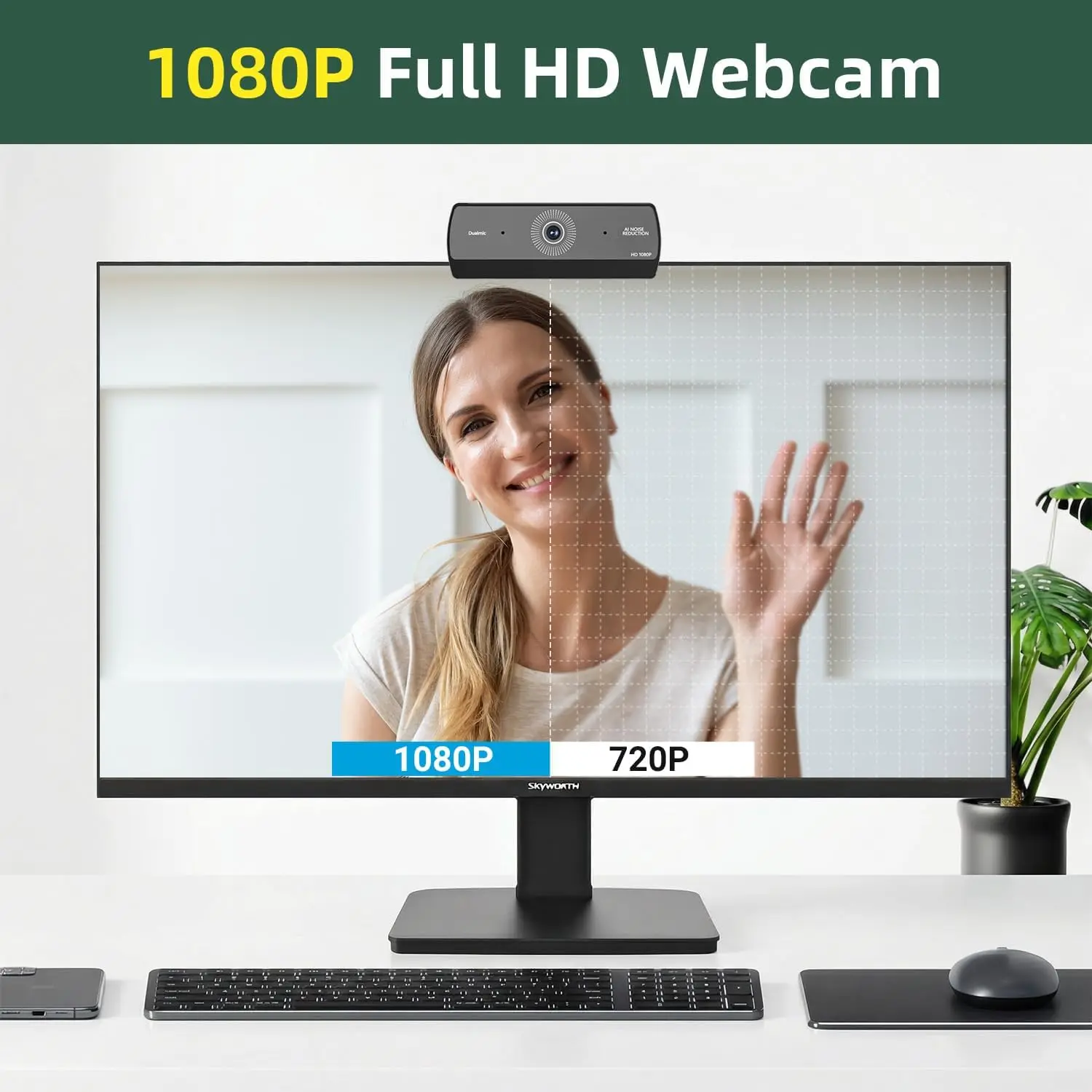 HD 1080P USB Webcam for PC Plug and Play Computer Camera 9