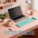 Wireless Keyboard Mouse Combo Retro Typewriter 104 Keys 3 | PricZone