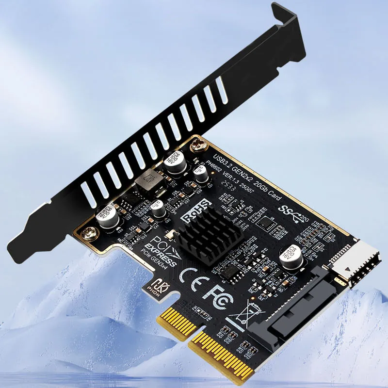 PCIe to Type-E Expansion Card PCI Express X4 USB 3.2 Gen2 7