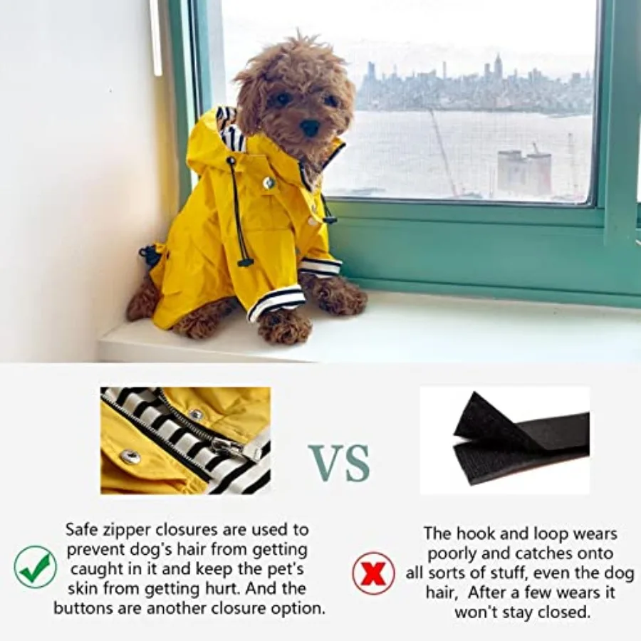 Dog Raincoat with Reflective Buttons and Adjustable Hood 4 | PricZone Dog Raincoat with Reflective Buttons and Adjustable Hood 4 | PricZone