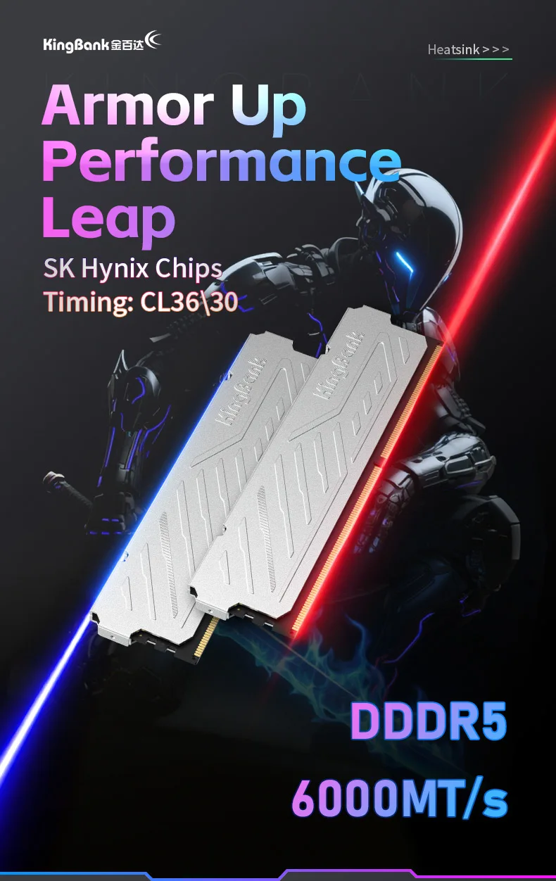 Kingbank Ddr5 RAM 8Gb 16Gb 6000Mhz Desktop Memory 8